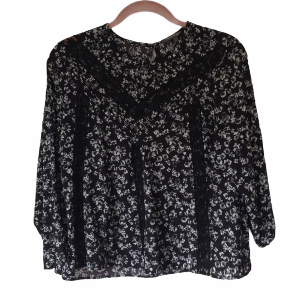 Anthropologie Michael Stars 3/4 sleeves Floral Small NWOT